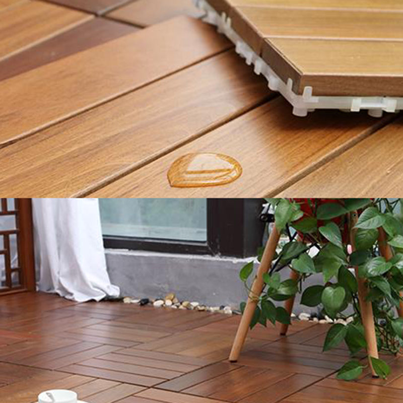 Modern Floor Bullnose Click-Locking Wood Tile Set for Patio Garden