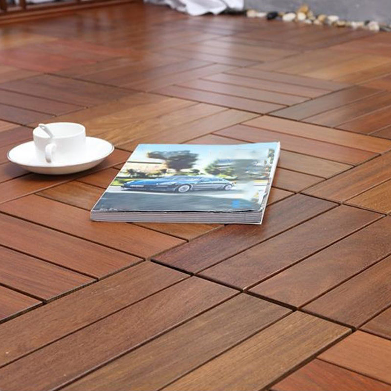 Modern Floor Bullnose Click-Locking Wood Tile Set for Patio Garden