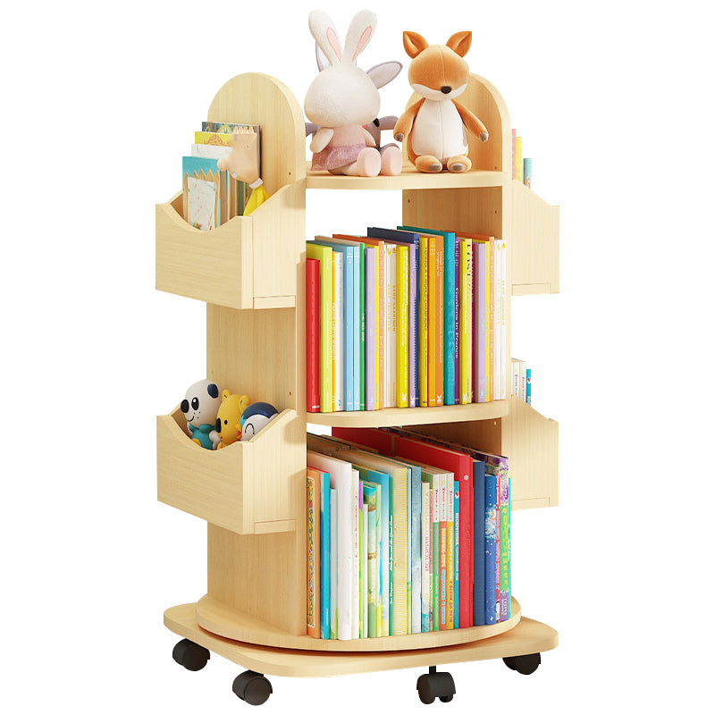 Standard Wooden Bookcase Contemporary Closed Back Bookshelf with Shelves