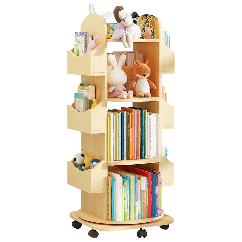 Standard Wooden Bookcase Contemporary Closed Back Bookshelf with Shelves