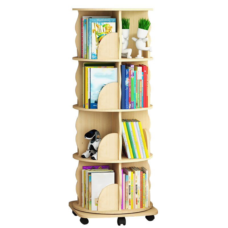 Standard Wooden Bookcase Contemporary Closed Back Bookshelf with Shelves
