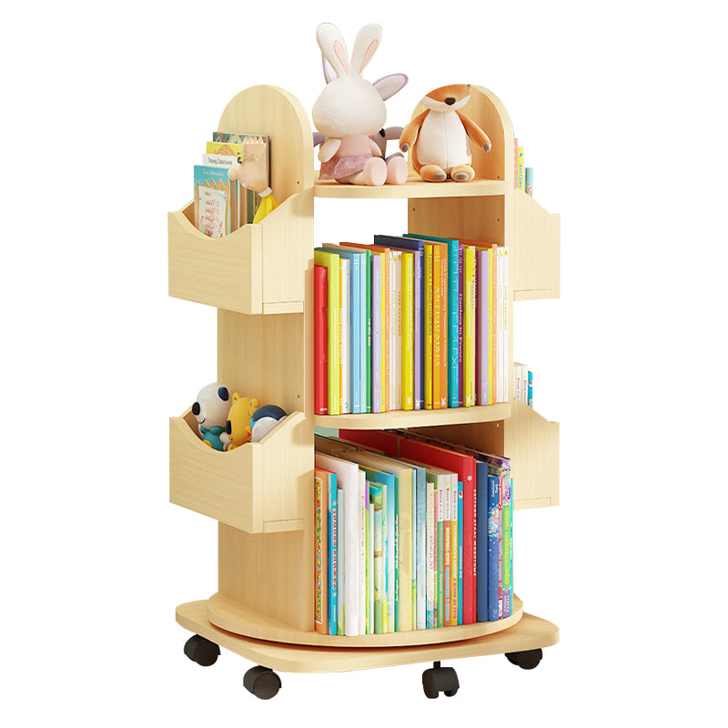 Standard Wooden Bookcase Contemporary Closed Back Bookshelf with Shelves