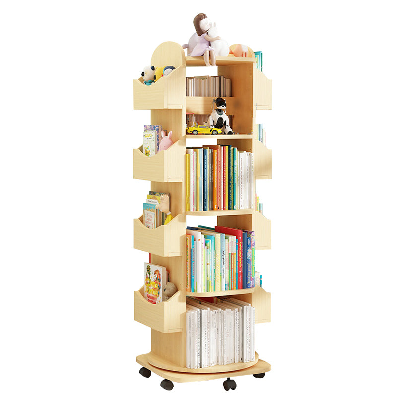 Standard Wooden Bookcase Contemporary Closed Back Bookshelf with Shelves