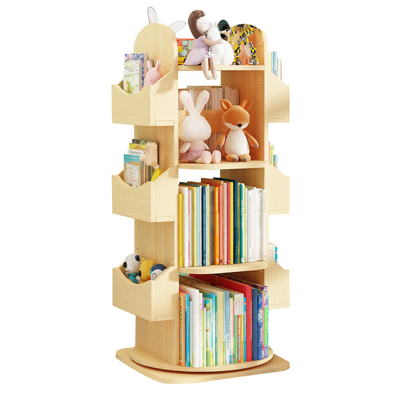 Standard Wooden Bookcase Contemporary Closed Back Bookshelf with Shelves