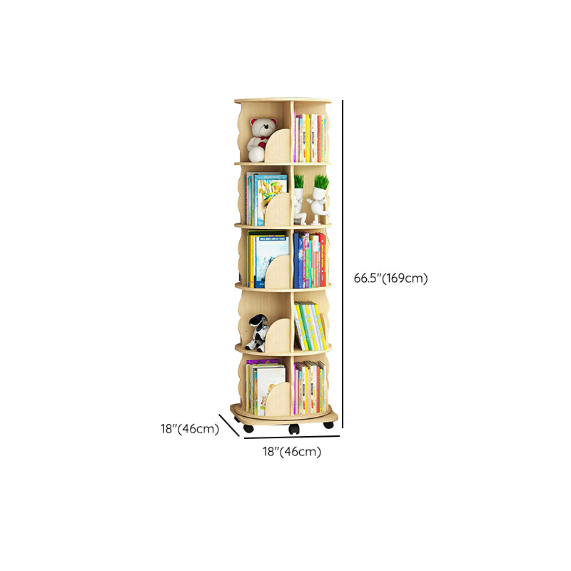 Standard Wooden Bookcase Contemporary Closed Back Bookshelf with Shelves