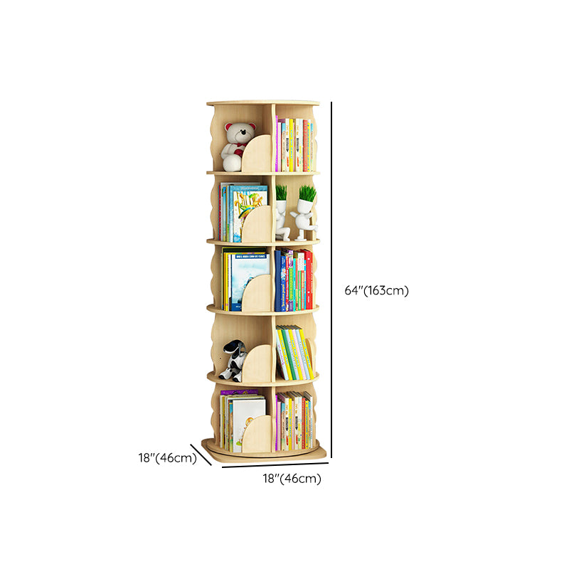 Standard Wooden Bookcase Contemporary Closed Back Bookshelf with Shelves