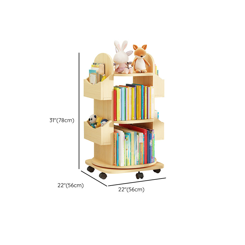 Standard Wooden Bookcase Contemporary Closed Back Bookshelf with Shelves