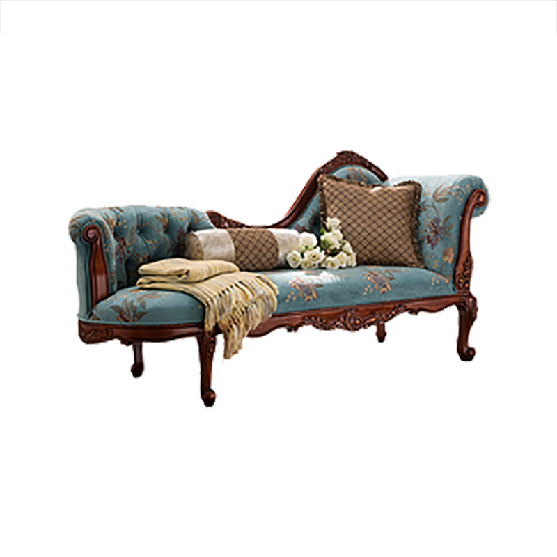 Traditional Cotton Blend Floor Chair with Rolled Arms Oversized Chaise Lounge