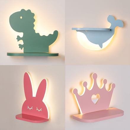 Cartoon Mooie patroon Wall Light Acryl LED SCONCE LICHT MET SPLOK VOOR JODS GIRL SLAAPKAMER