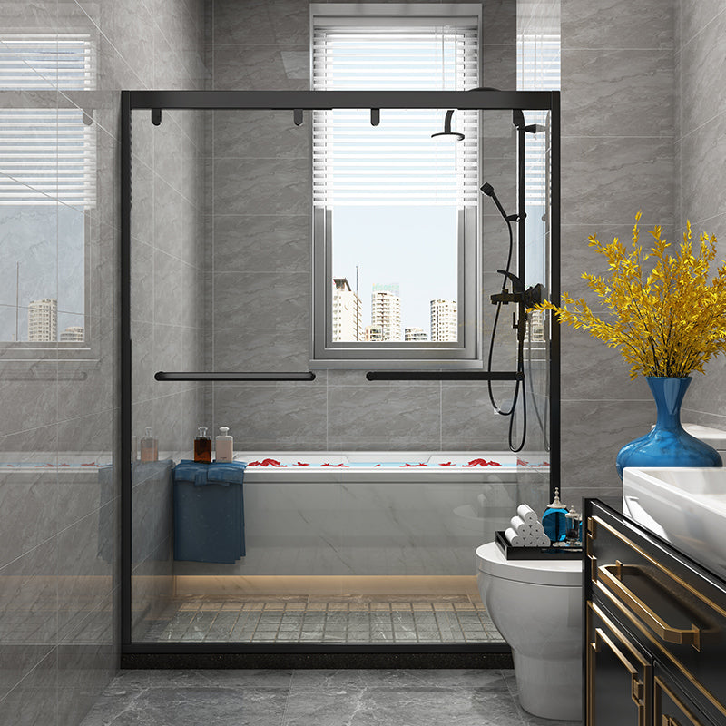 Double Sliding Shower Door Semi Frameless Tempered Glass Shower Screen