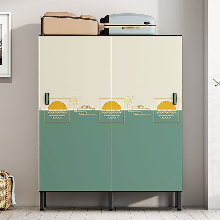 Modern Style Freestanding Wardrobe Armoire Metal Wardrobe with Clothes Rail