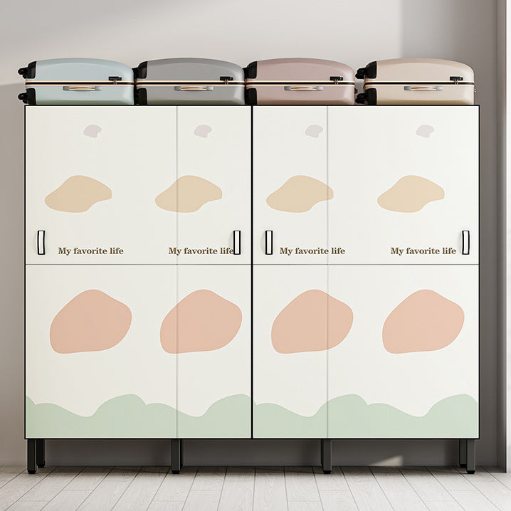 Modern Style Freestanding Wardrobe Armoire Metal Wardrobe with Clothes Rail