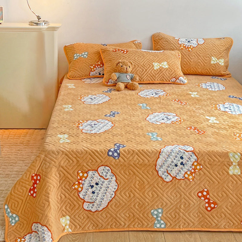 Breathable Knit Sheet Cartoon Pattern Non-Pilling Ultra-Soft Sheet