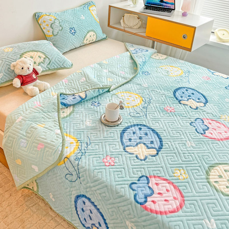 Breathable Knit Sheet Cartoon Pattern Non-Pilling Ultra-Soft Sheet