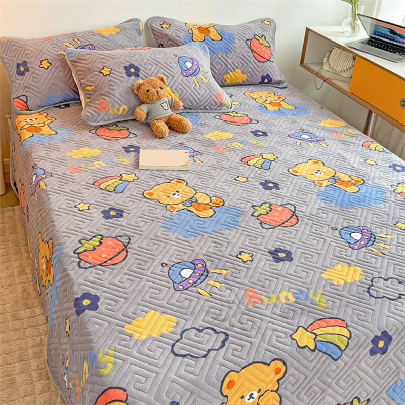 Breathable Knit Sheet Cartoon Pattern Non-Pilling Ultra-Soft Sheet