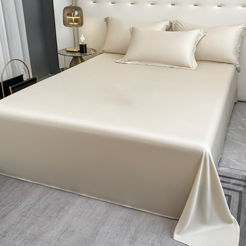 Bed Sheet Fabric Solid Color Silk Skin-friendly Bed Sheet Set