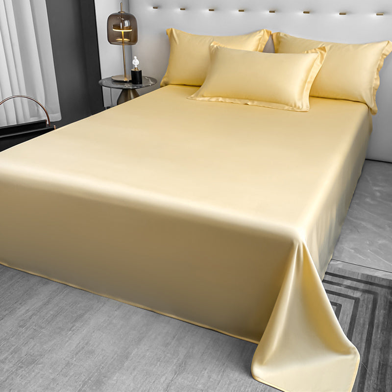 Bed Sheet Fabric Solid Color Silk Skin-friendly Bed Sheet Set