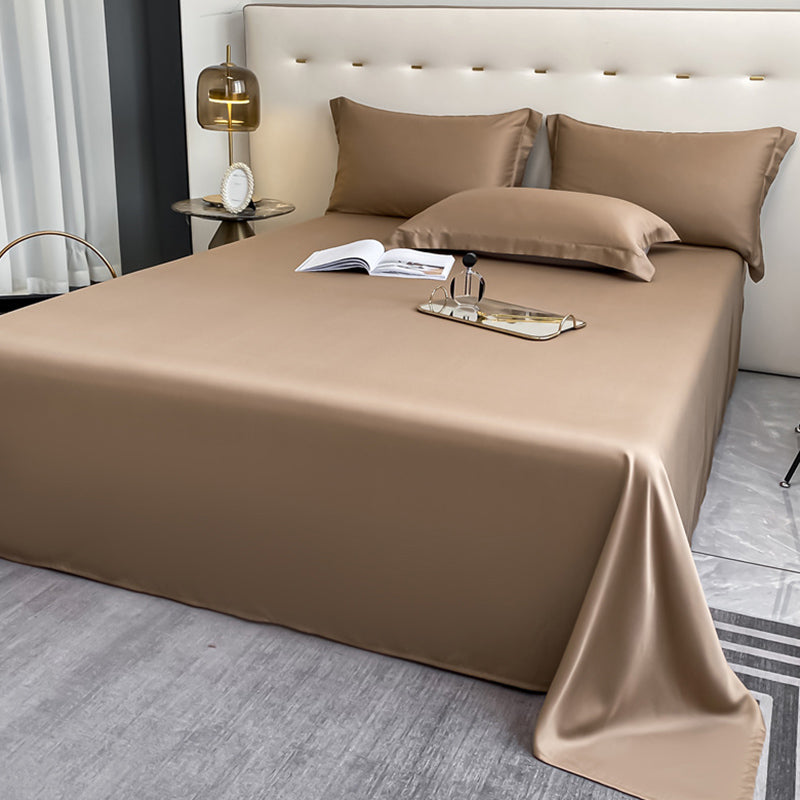 Bed Sheet Fabric Solid Color Silk Skin-friendly Bed Sheet Set