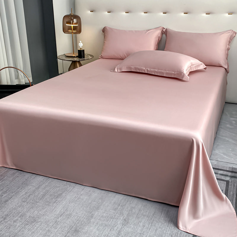 Bed Sheet Fabric Solid Color Silk Skin-friendly Bed Sheet Set