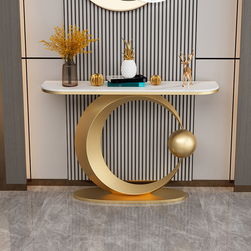 Contemporary Console Accent Table Antique Finish Console Sofa Table in Stone