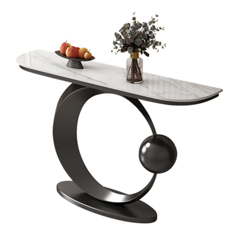 Contemporary Console Accent Table Antique Finish Console Sofa Table in Stone