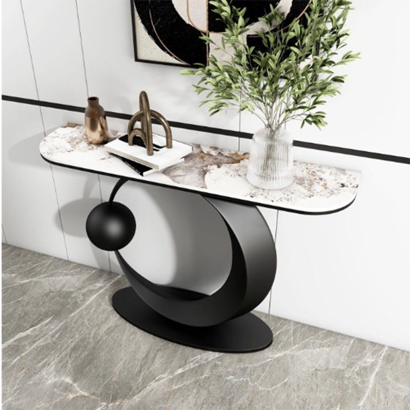 Contemporary Console Accent Table Antique Finish Console Sofa Table in Stone