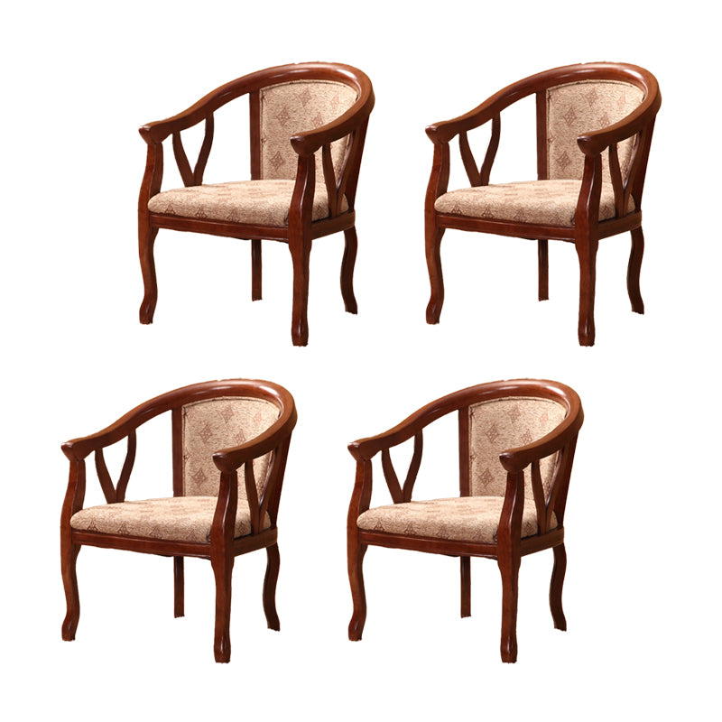 Traditional Style Dining Chair Upholstered Solid Wood Base Arm Chair for Home