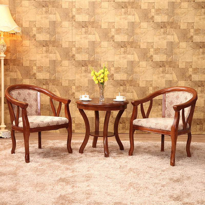 Traditional Style Dining Chair Upholstered Solid Wood Base Arm Chair for Home
