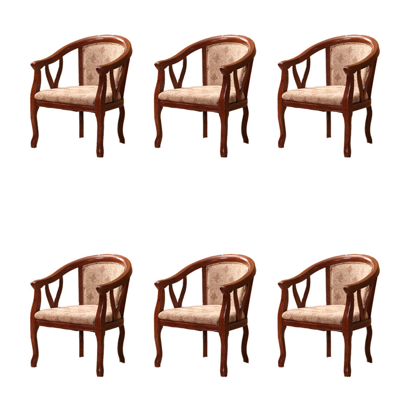 Traditional Style Dining Chair Upholstered Solid Wood Base Arm Chair for Home