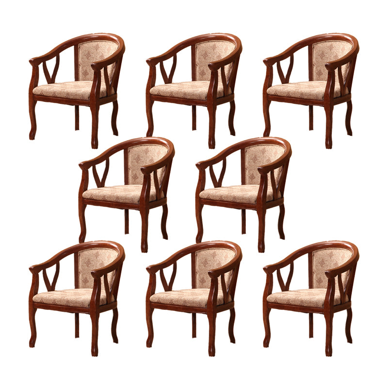 Traditional Style Dining Chair Upholstered Solid Wood Base Arm Chair for Home