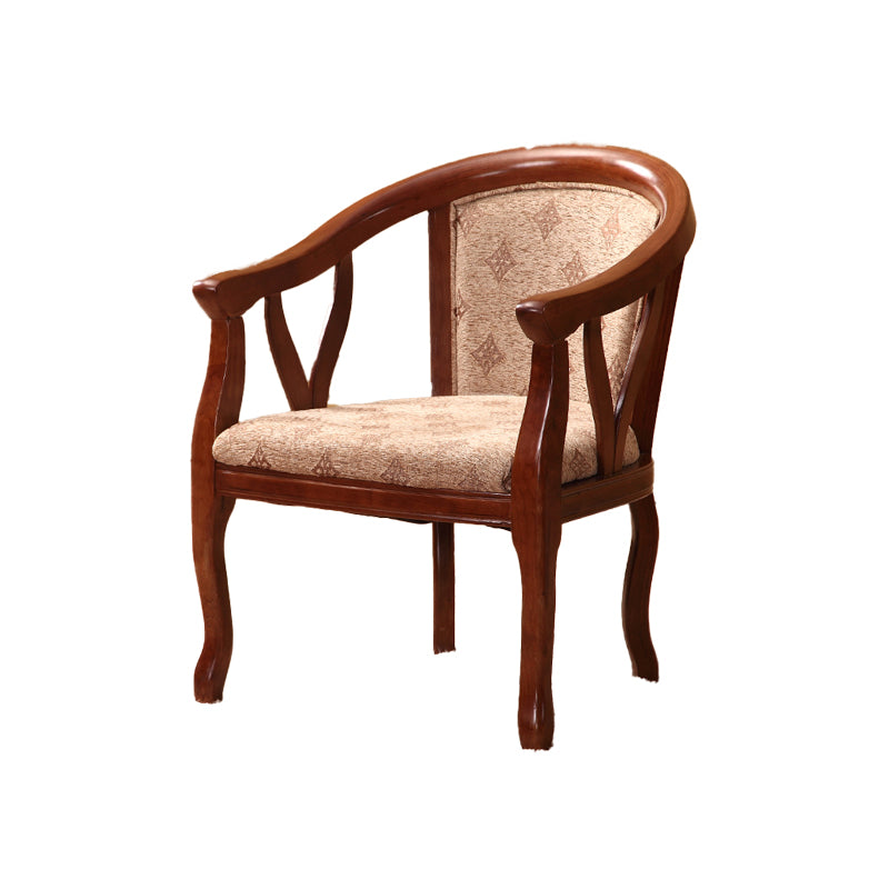 Traditional Style Dining Chair Upholstered Solid Wood Base Arm Chair for Home