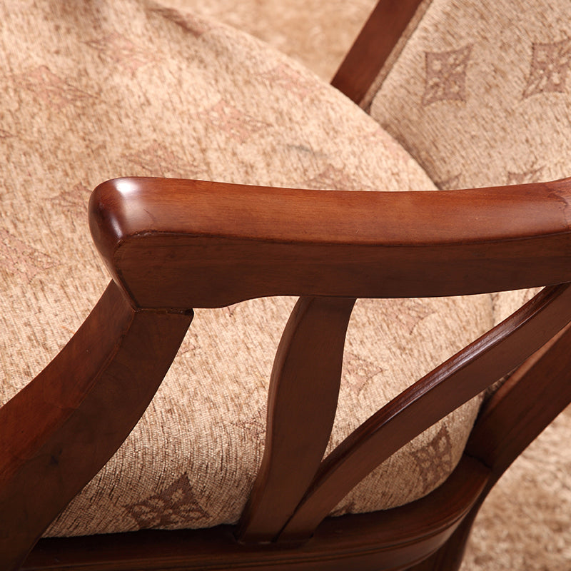 Traditional Style Dining Chair Upholstered Solid Wood Base Arm Chair for Home