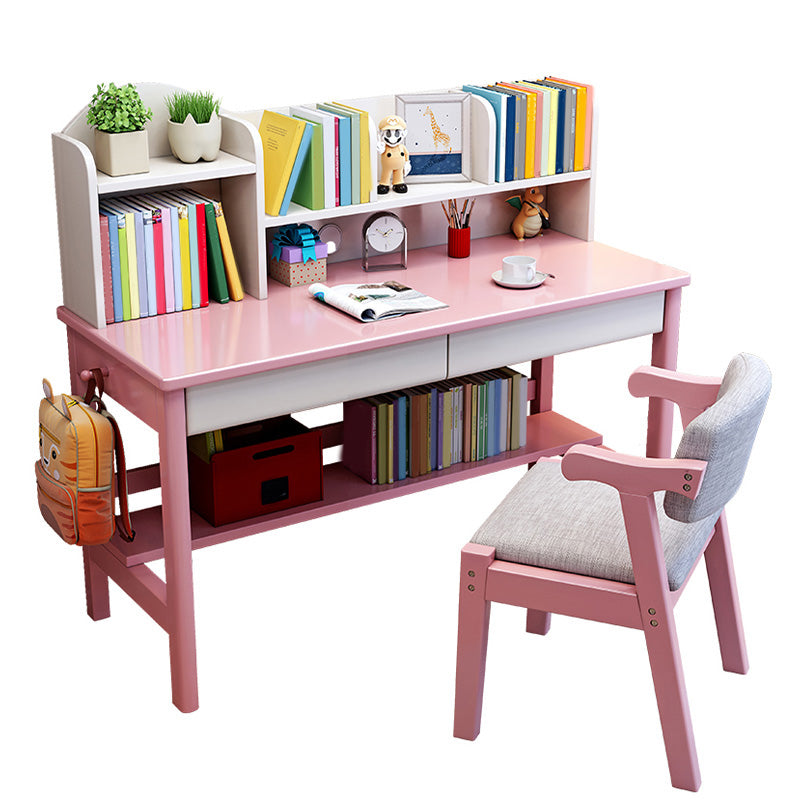 Solid Wood Desk Kids Writing Desk with drawer  23.6"W Child Desk in Light Wood