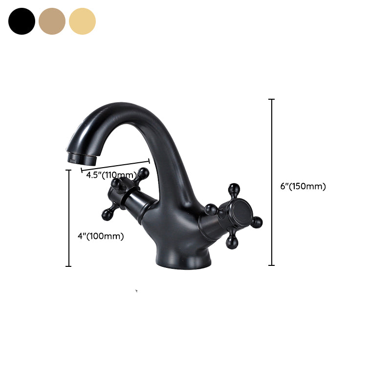 Bathroom Vessel Faucet Double Cross Handle Low Arc Industrial Sink Faucet