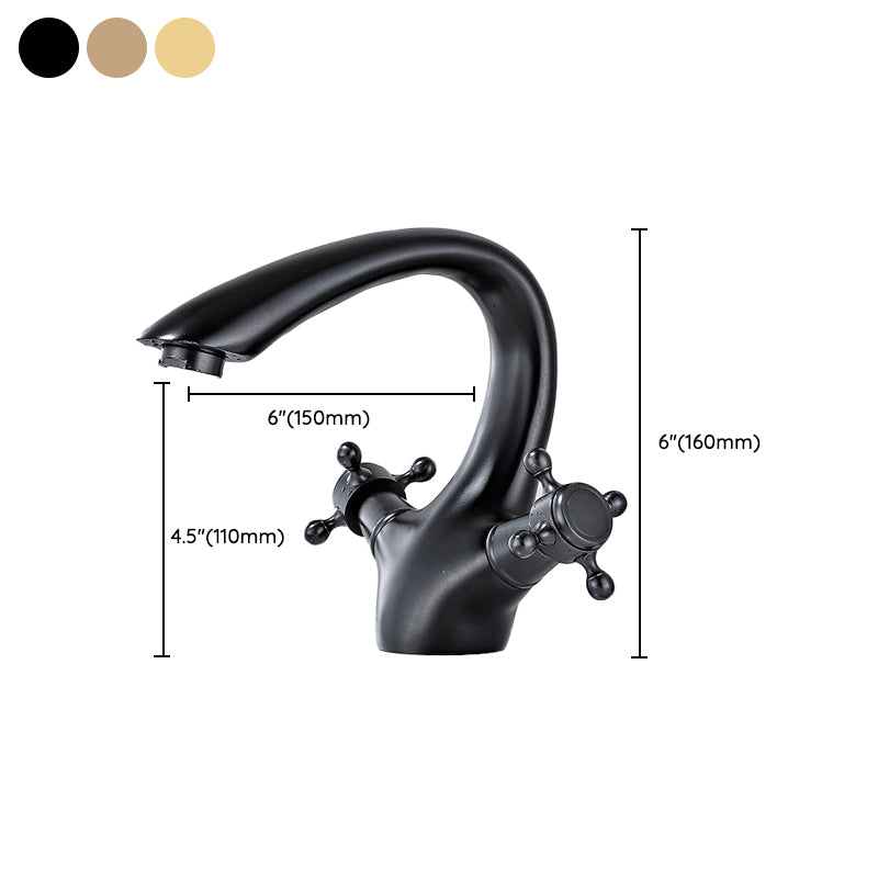 Bathroom Vessel Faucet Double Cross Handle Low Arc Industrial Sink Faucet