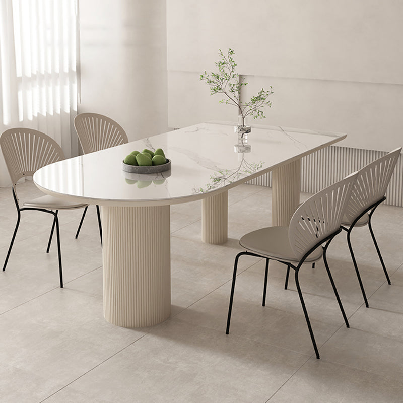 Sintered Stone Top Table White Dining Table for Kitchen Dining Room