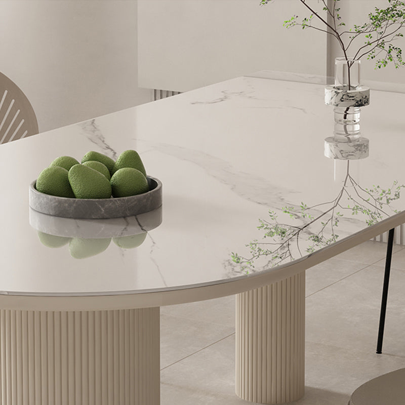 Sintered Stone Top Table White Dining Table for Kitchen Dining Room