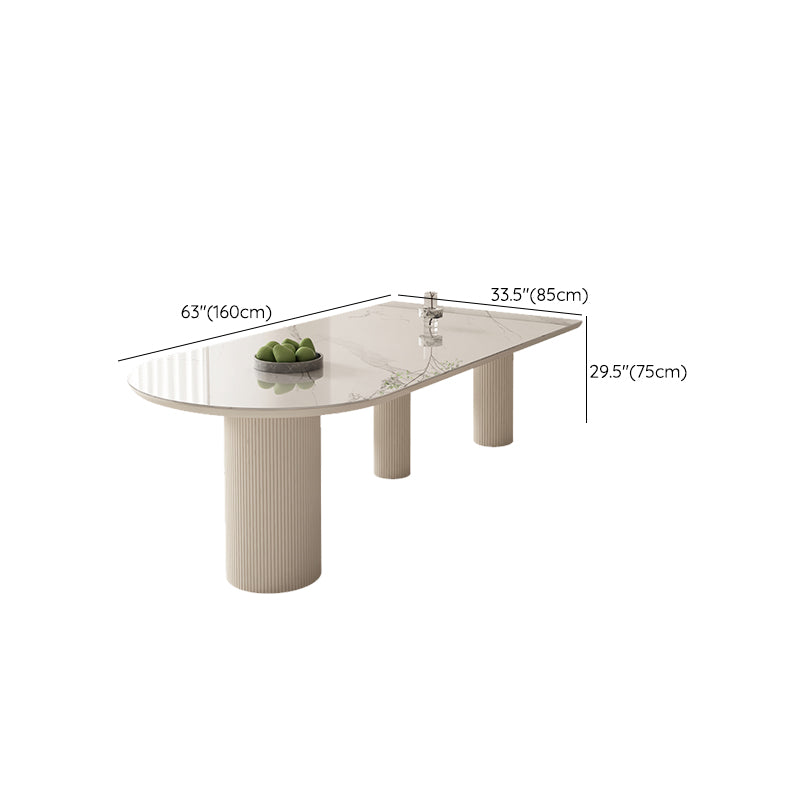 Sintered Stone Top Table White Dining Table for Kitchen Dining Room