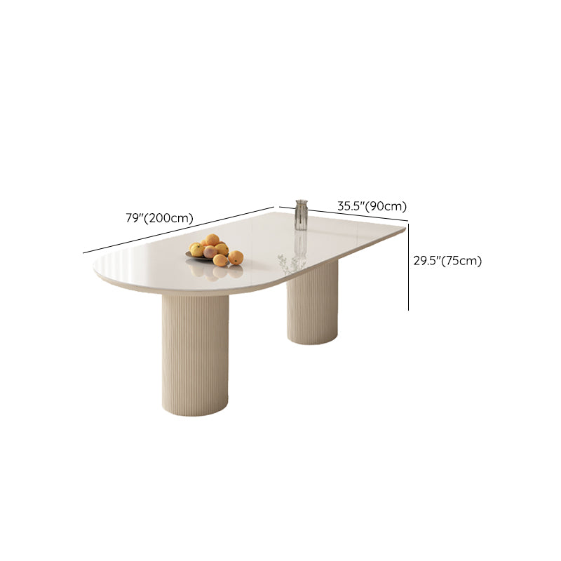 Sintered Stone Table White Dining Table for Kitchen Dining Room