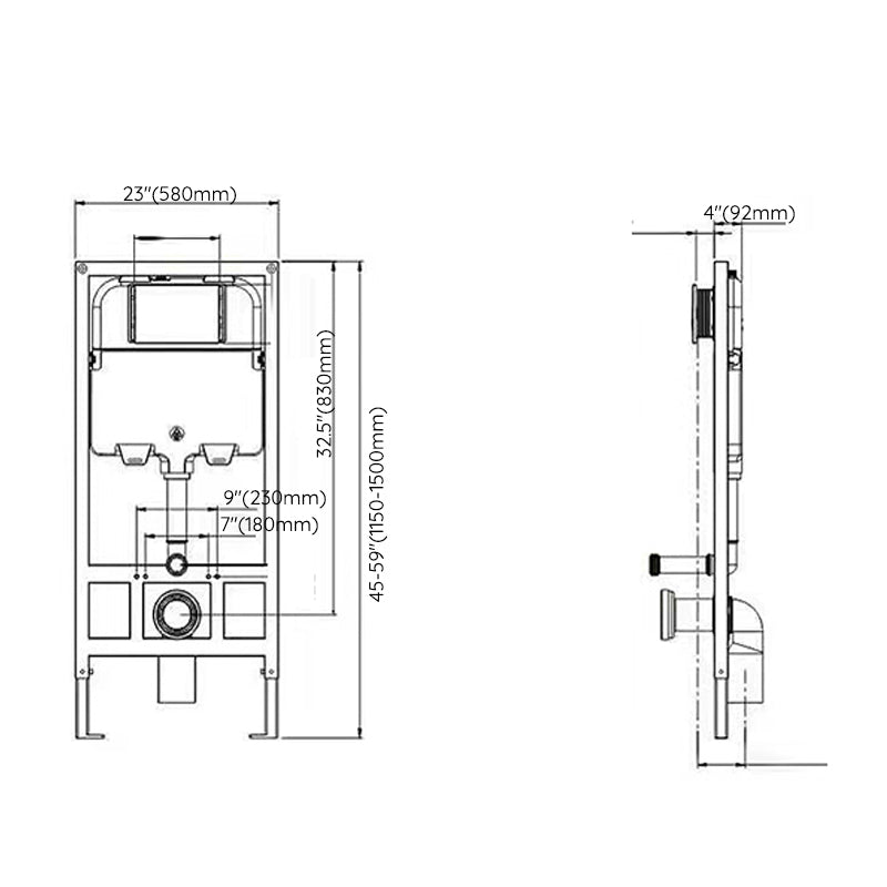 Modern Wall Mount Flush Toilet One Piece Toilet Single Flush Toilet