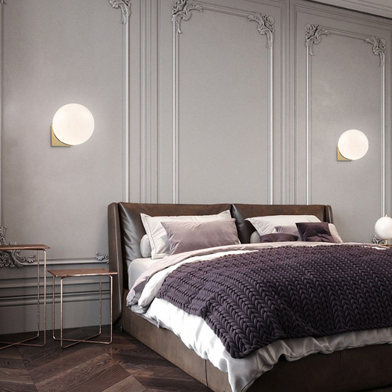 Contemporary 1/2-Light Chrome/Golden Wall Mounted Sconce Glass Statement Wall Light