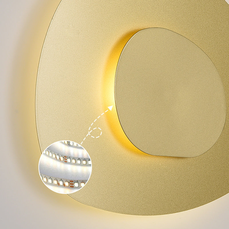 Contemporary Single White/Golden Wall Mounted Sconce Metal Statement Wall Light