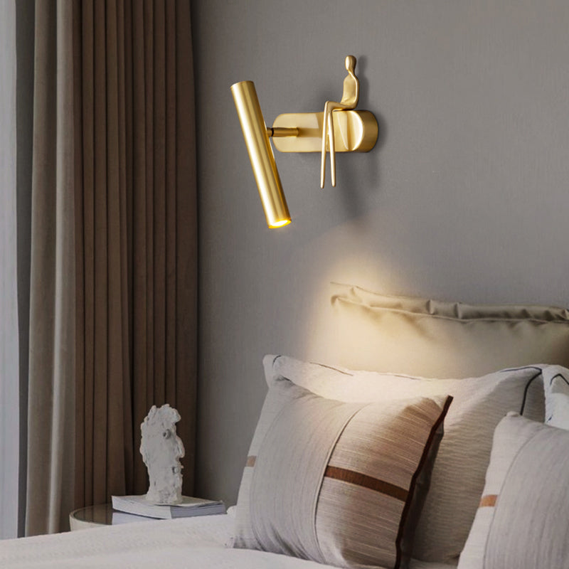 Copper Wall Lamp Modern Style Wall Mount Lamp with Metal Shade for Bedroom