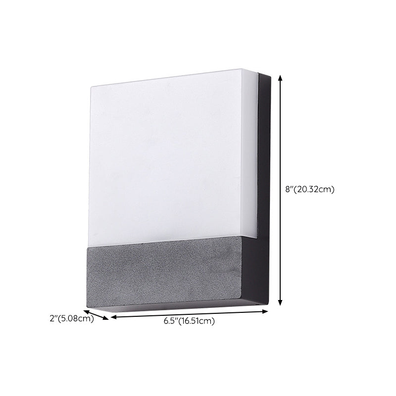 Modern LED Wall Lamp Square Waterproof Wall Mount Lamp with Acrylic Shade for Garden