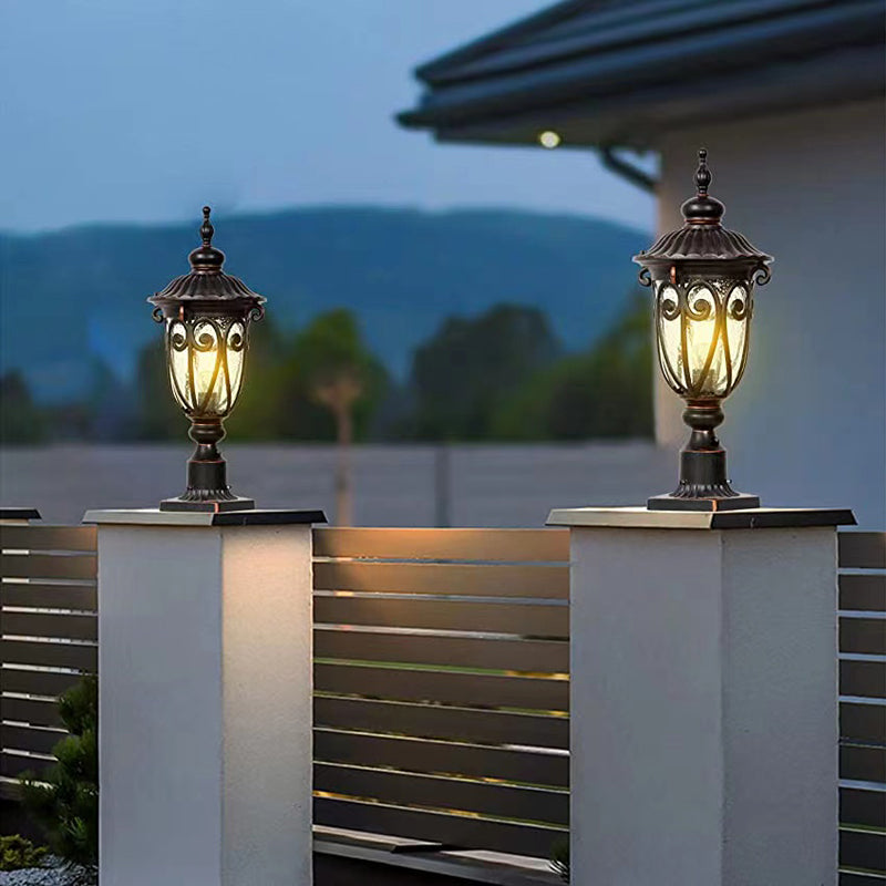 1-Light Black Pillar Lamp Waterproof Outdoor Light for Garden