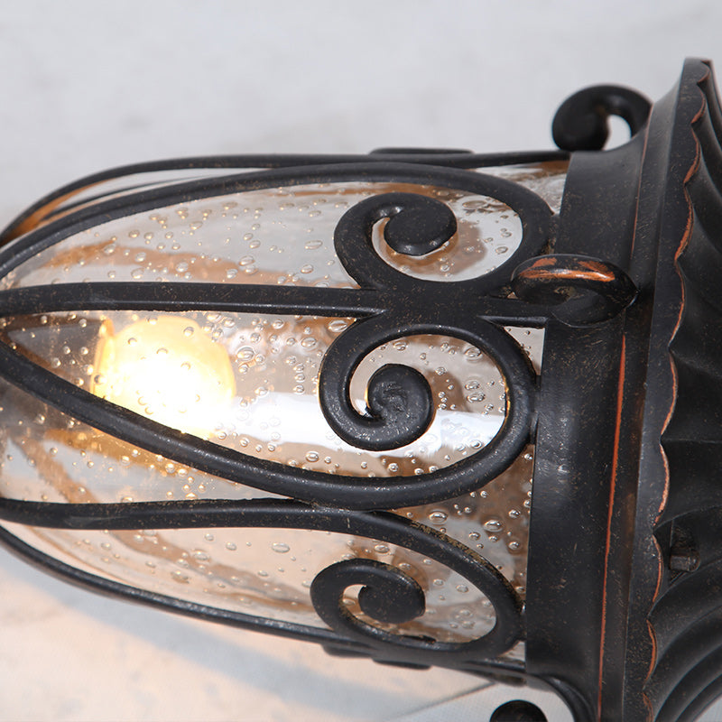 1-Light Black Pillar Lamp Waterproof Outdoor Light for Garden