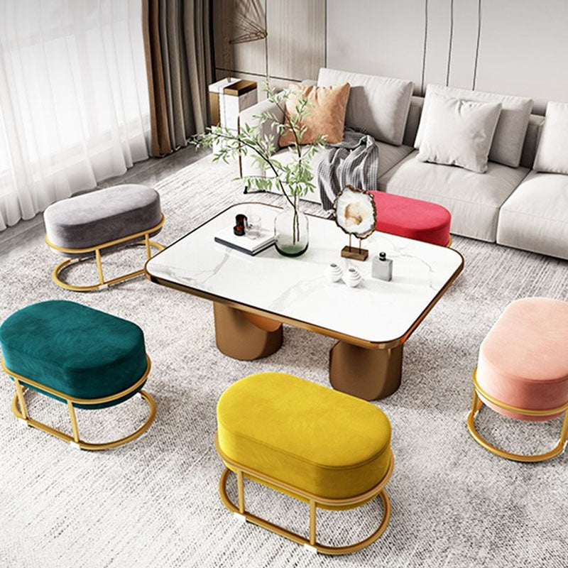 Multi Colors Ottoman Removable Slipcover Upholstered Velvet Ottoman