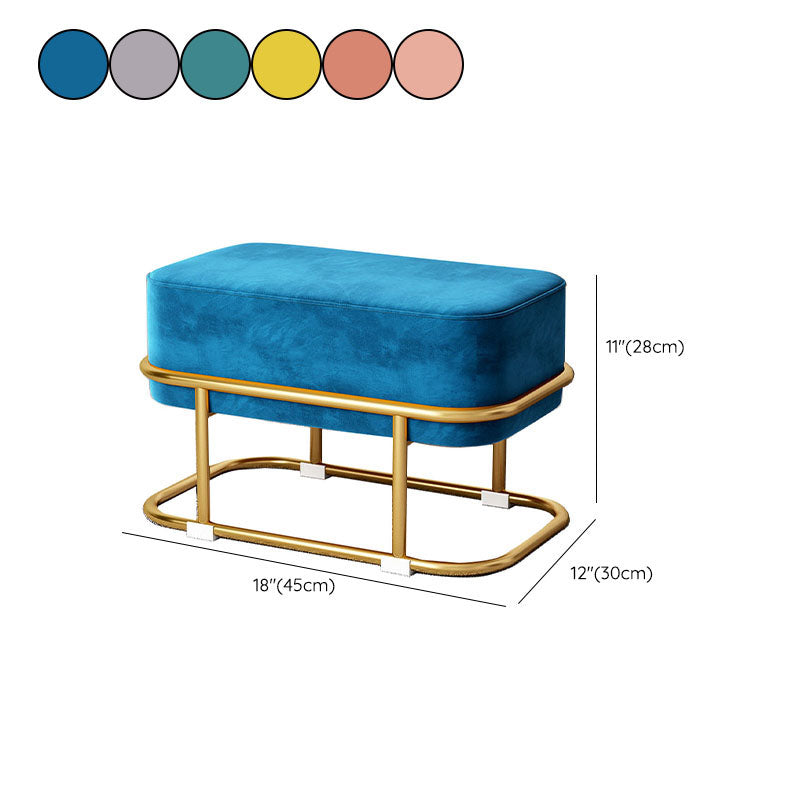 Multi Colors Ottoman Removable Slipcover Upholstered Velvet Ottoman