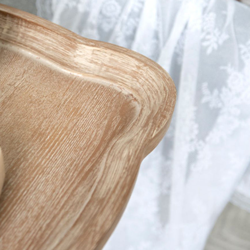 Contemporary Solid Wood Round Metal Pedestal Single Coffee Table