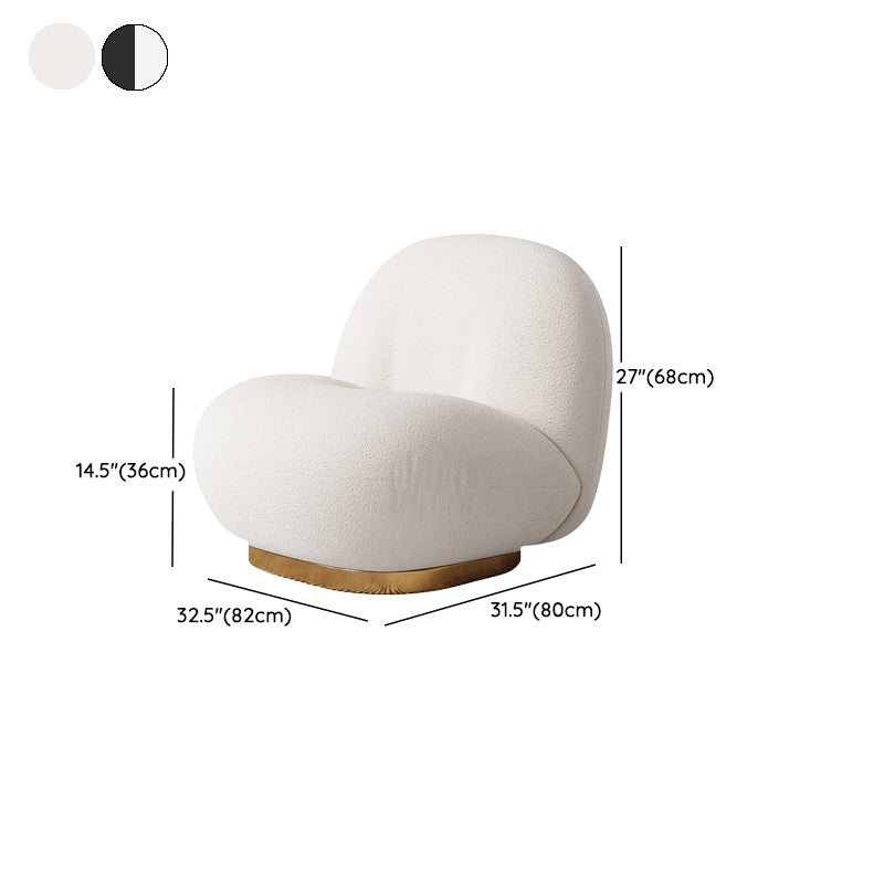 Solid Wood Chair Round Base Style Lounge Accent Chair for Living Room
